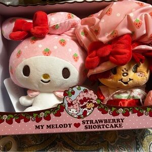 My Melody Strawberry Shortcake Stuffed Animal Set - Pink and Red